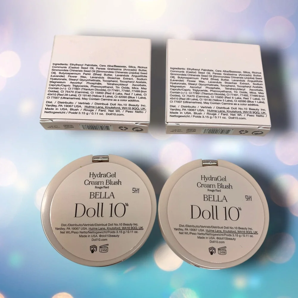 NEW Lot 2 x Doll 10 Hydrogel Cream Blush in Bella Full Size 0.14 oz Boxed